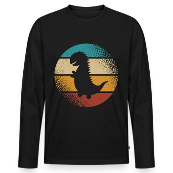T-Rex - T-shirt manches longues Premium bio Homme - noir - Devant - Nico (187cm)