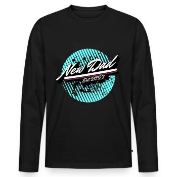 Expectant Dad Super Dad 2023 - Men's Premium Organic Long Sleeve Shirt - black - Front - Nico (187cm)