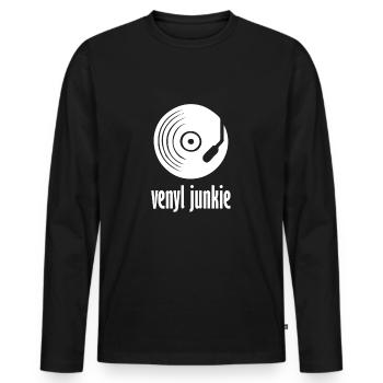 Venyl junkie - Männer Premium Bio Langarmshirt - Schwarz - Vorne - Nico (187cm)