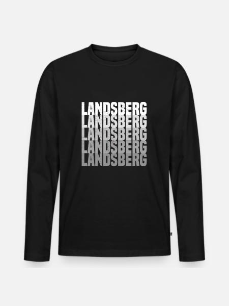 Landsberg - Männer Premium Bio Langarmshirt - Schwarz