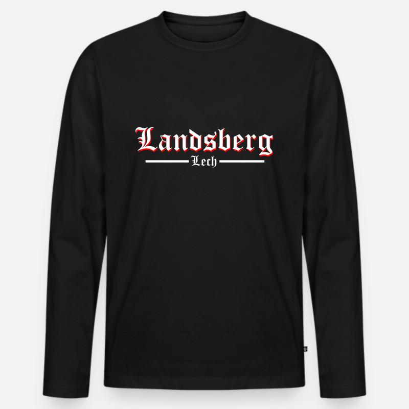Landsberg - Männer Premium Bio Langarmshirt - Schwarz