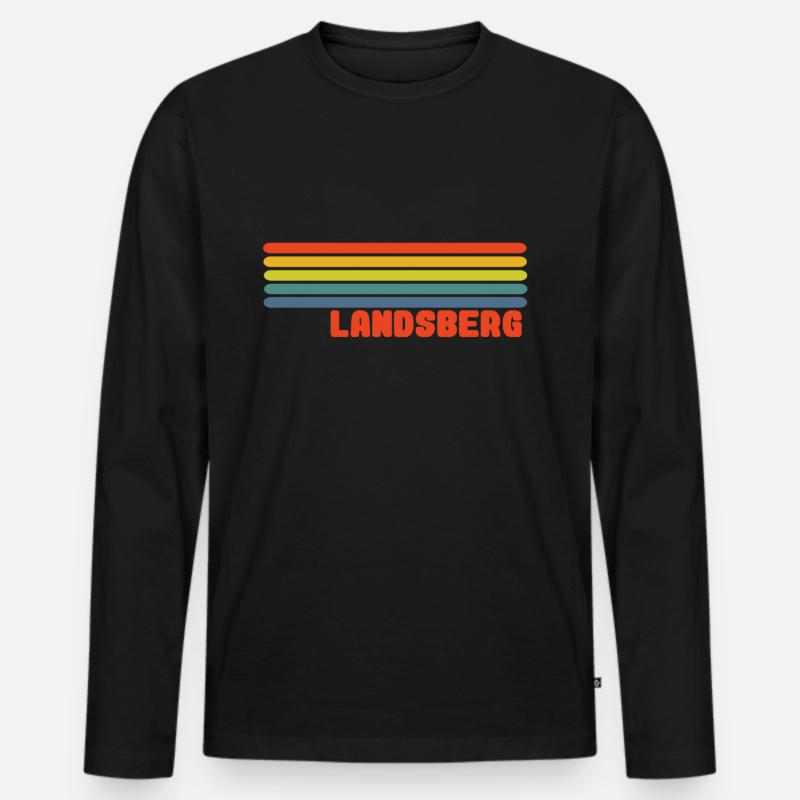 Landsberg - Männer Premium Bio Langarmshirt - Schwarz