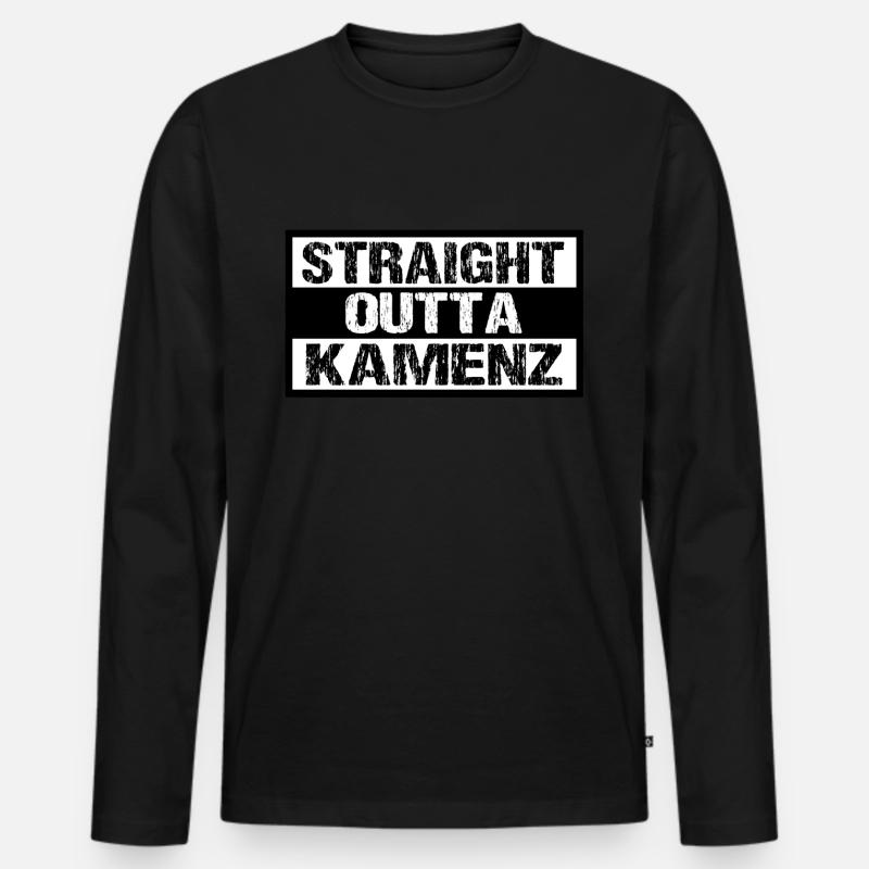 Kamenz - Männer Premium Bio Langarmshirt - Schwarz