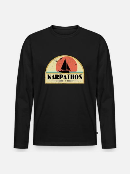 Karpathos - Männer Premium Bio Langarmshirt - Schwarz
