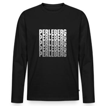 Perleberg - Männer Premium Bio Langarmshirt - Schwarz - Vorne - Nico (187cm)
