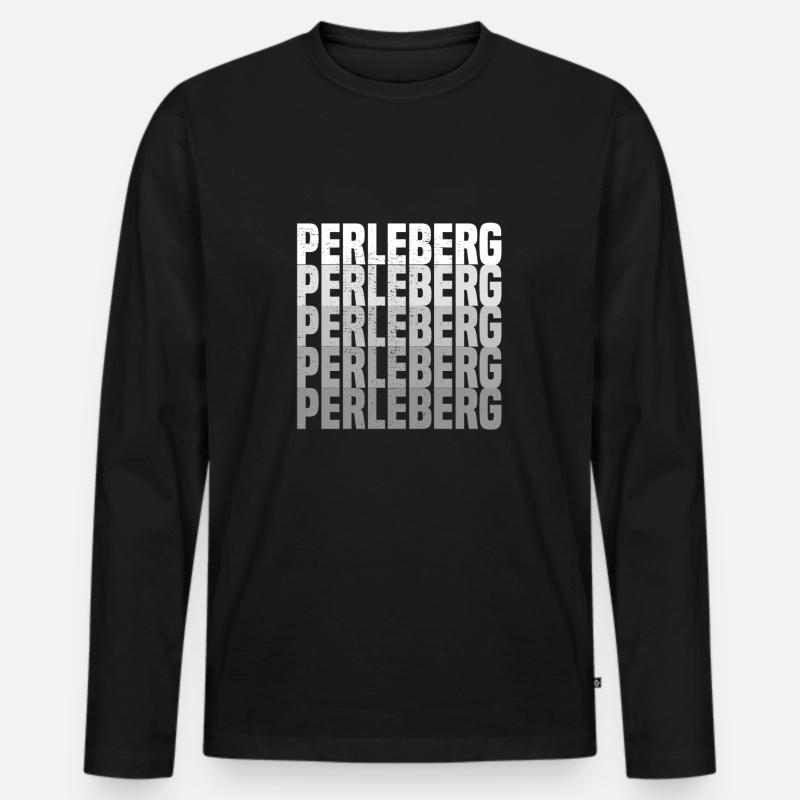 Perleberg - Männer Premium Bio Langarmshirt - Schwarz