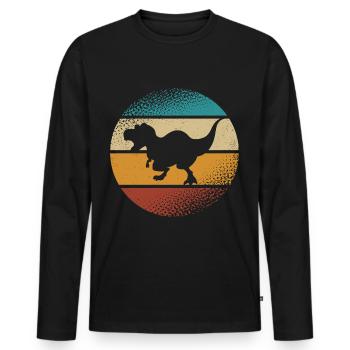 T-Rex - Männer Premium Bio Langarmshirt - Schwarz - Vorne - Nico (187cm)