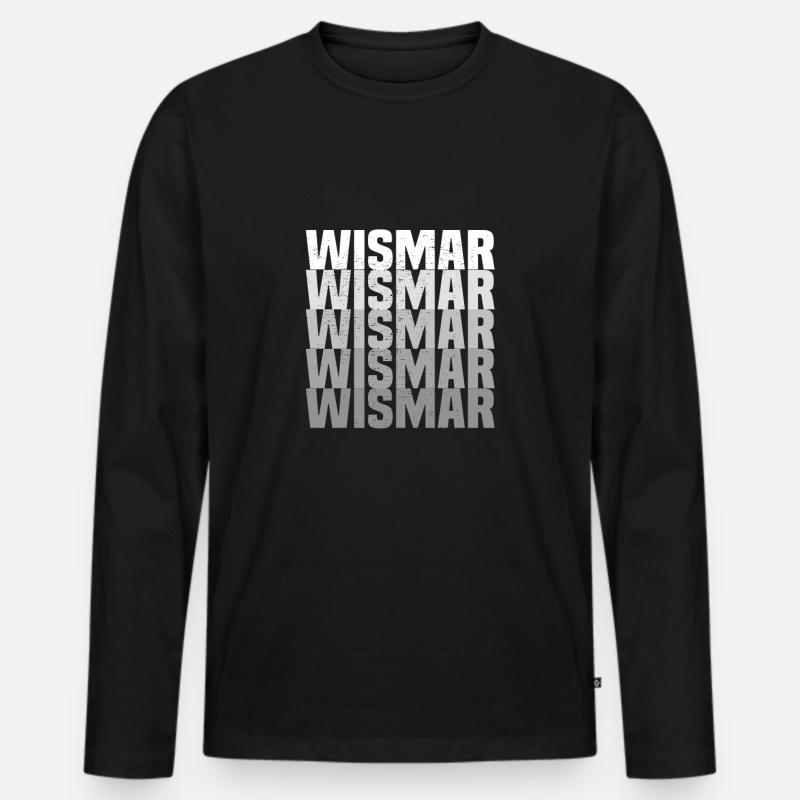 Wismar - Männer Premium Bio Langarmshirt - Schwarz