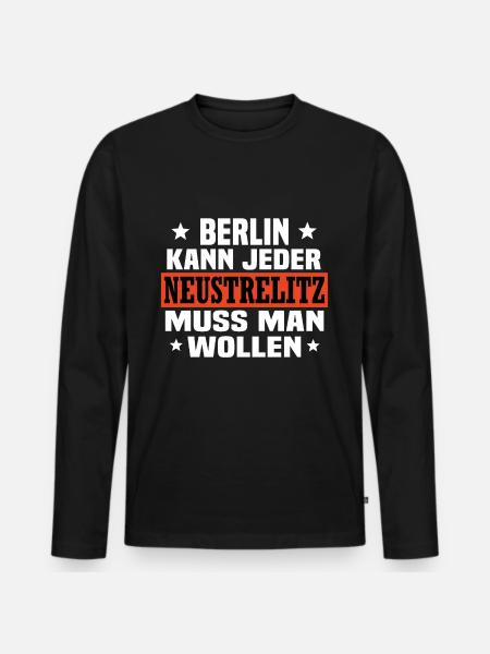 Neustrelitz - Männer Premium Bio Langarmshirt - Schwarz