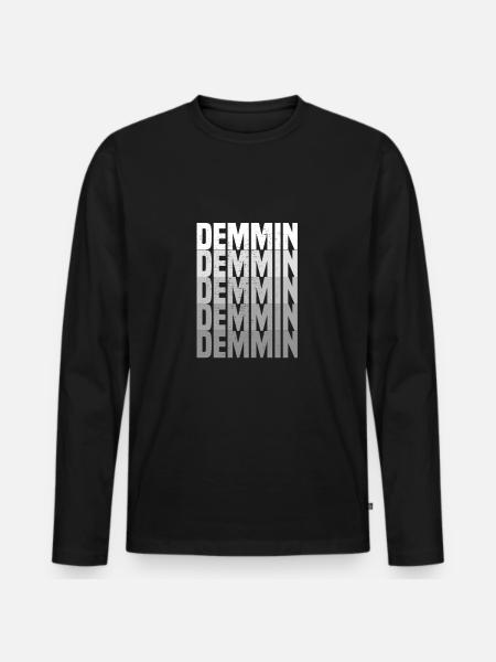 Demmin - Männer Premium Bio Langarmshirt - Schwarz