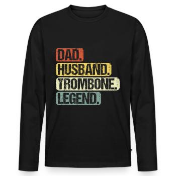 Joueur de trombone Joueur de trombone Papa dit drôle - T-shirt manches longues Premium bio Homme - noir - Devant - Nico (187cm)