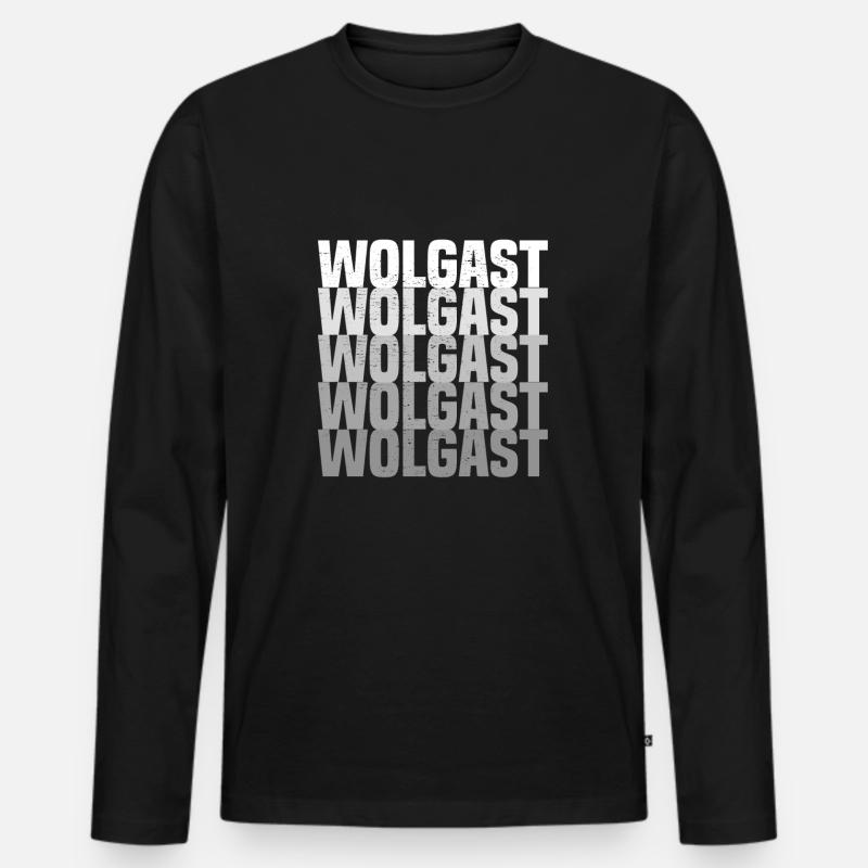 Wolgast - Männer Premium Bio Langarmshirt - Schwarz