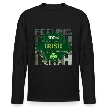 Se sentir irlandais cadeau de la Saint-Patrick - T-shirt manches longues Premium bio Homme - noir - Devant - Nico (187cm)