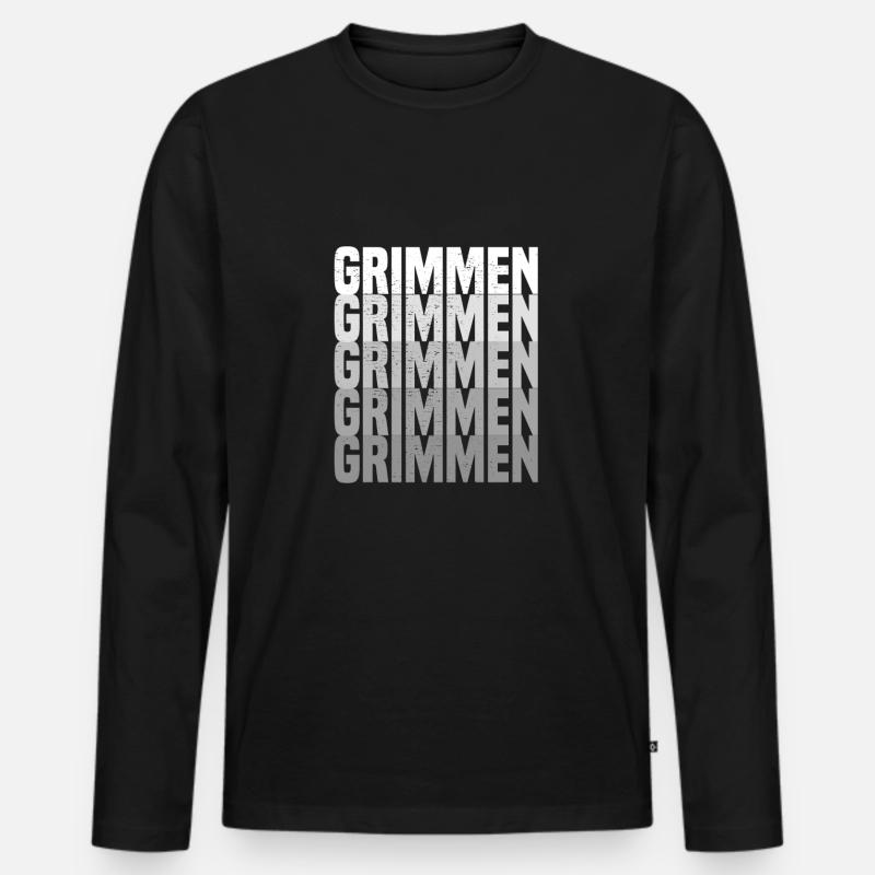 grimmen - Männer Premium Bio Langarmshirt - Schwarz