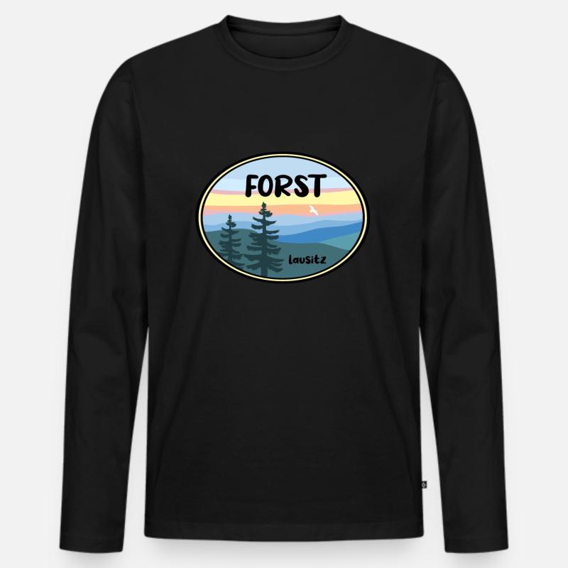 Forst Lausitz - Männer Premium Bio Langarmshirt - Schwarz