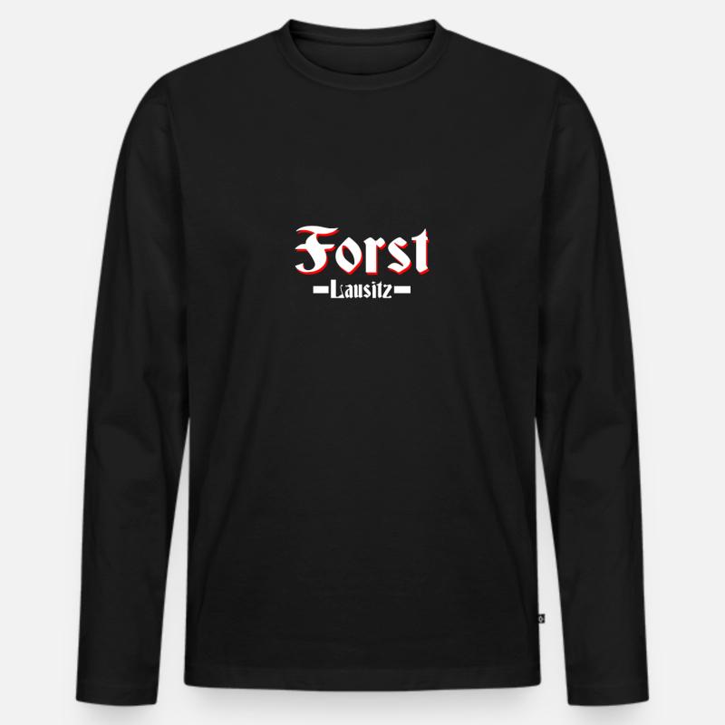 Forst - Männer Premium Bio Langarmshirt - Schwarz
