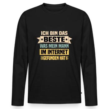 Spruch Ehe Mann - Männer Premium Bio Langarmshirt - Schwarz - Vorne - Nico (187cm)