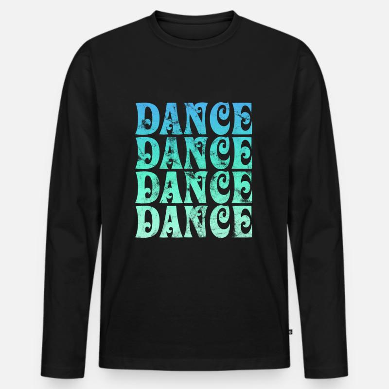 Dance Retro - Männer Premium Bio Langarmshirt - Schwarz