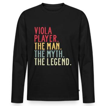 Joueur d’alto Le violoniste Papa dit drôle - T-shirt manches longues Premium bio Homme - noir - Devant - Nico (187cm)