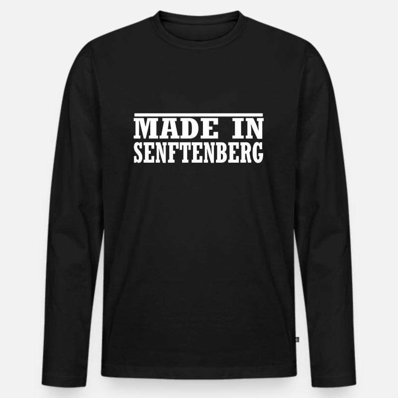 Senftenberg - Männer Premium Bio Langarmshirt - Schwarz