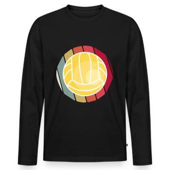 Volleyball Rétro - T-shirt manches longues Premium bio Homme - noir - Devant - Nico (187cm)