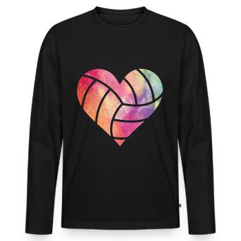 Volleyball Heart - Men's Premium Organic Long Sleeve Shirt - black - Front - Nico (187cm)