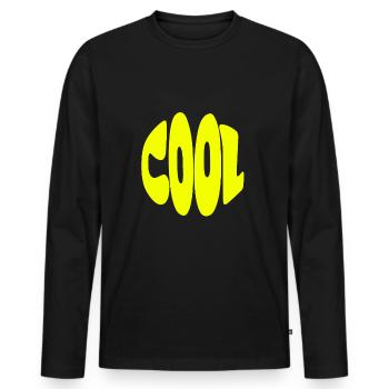 Cool Yellow Comic - T-shirt manches longues Premium bio Homme - noir - Devant - Nico (187cm)