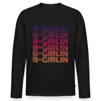 Breakdance Girl b-girl b-girlin - Men's Premium Organic Long Sleeve Shirt - black - Front - Nico (187cm)