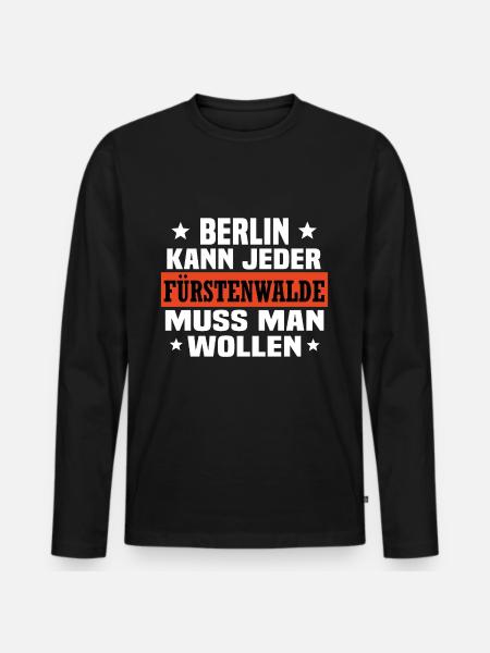 Fürstenwalde Spree - Männer Premium Bio Langarmshirt - Schwarz