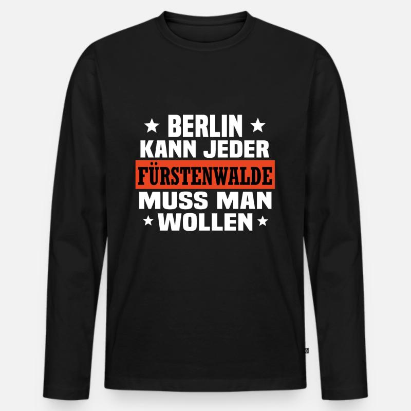 Fürstenwalde Spree - Männer Premium Bio Langarmshirt - Schwarz