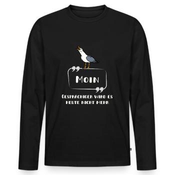 Moin - schreiende Möwe Schrift lustig norddeutsch - Männer Premium Bio Langarmshirt - Schwarz - Vorne - Nico (187cm)