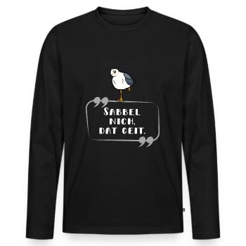 Sabbel nich hell - Männer Premium Bio Langarmshirt - Schwarz - Vorne - Nico (187cm)