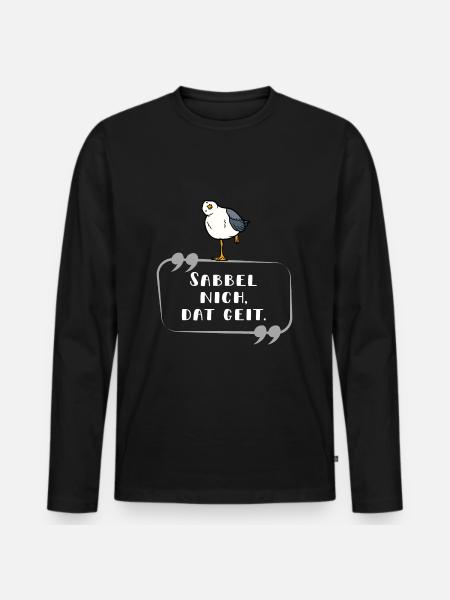 Sabbel nich hell - Männer Premium Bio Langarmshirt - Schwarz