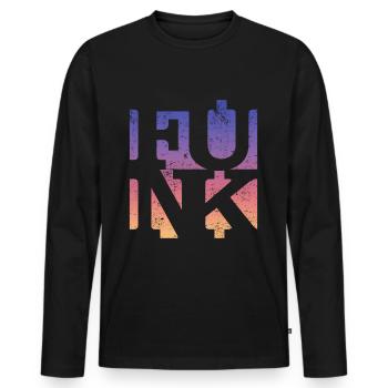 Funk Funky Vintage - Men's Premium Organic Long Sleeve Shirt - black - Front - Nico (187cm)
