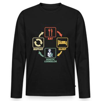 Genetic Counselor Genetische Berater Sprüche - Männer Premium Bio Langarmshirt - Schwarz - Vorne - Nico (187cm)