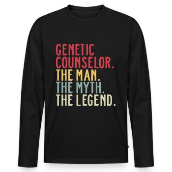 Conseiller en génétique Conseiller en génétique Paroles de papa - T-shirt manches longues Premium bio Homme - noir - Devant - Nico (187cm)