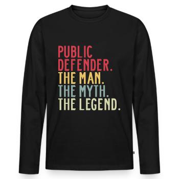 Défenseur public Défenseur public Papa Paroles - T-shirt manches longues Premium bio Homme - noir - Devant - Nico (187cm)