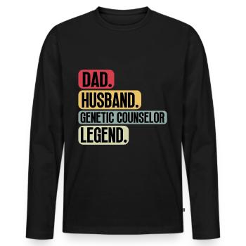 Conseiller en génétique Conseiller en génétique Paroles de papa - T-shirt manches longues Premium bio Homme - noir - Devant - Nico (187cm)