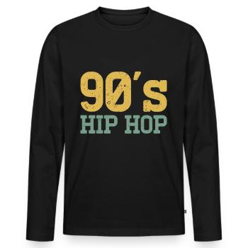 Hip Hop des années 90 - T-shirt manches longues Premium bio Homme - noir - Devant - Nico (187cm)