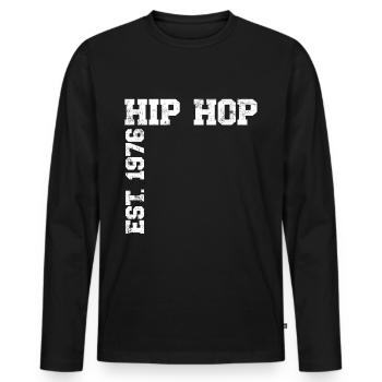 Hip Hop Est. 1976 - Männer Premium Bio Langarmshirt - Schwarz - Vorne - Nico (187cm)