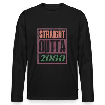 Millésime 2000 - T-shirt manches longues Premium bio Homme - noir - Devant - Nico (187cm)