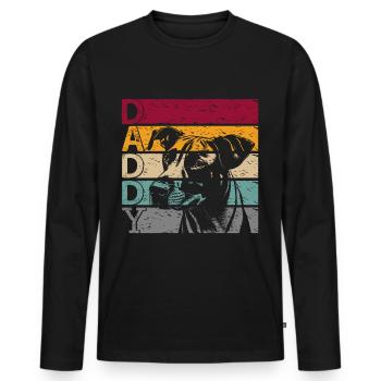 Mountain Cur Hund Dad Daddy Papa Herrchen Vintage - Männer Premium Bio Langarmshirt - Schwarz - Vorne - Nico (187cm)
