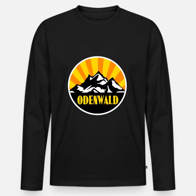 Odenwald - Männer Premium Bio Langarmshirt - Schwarz