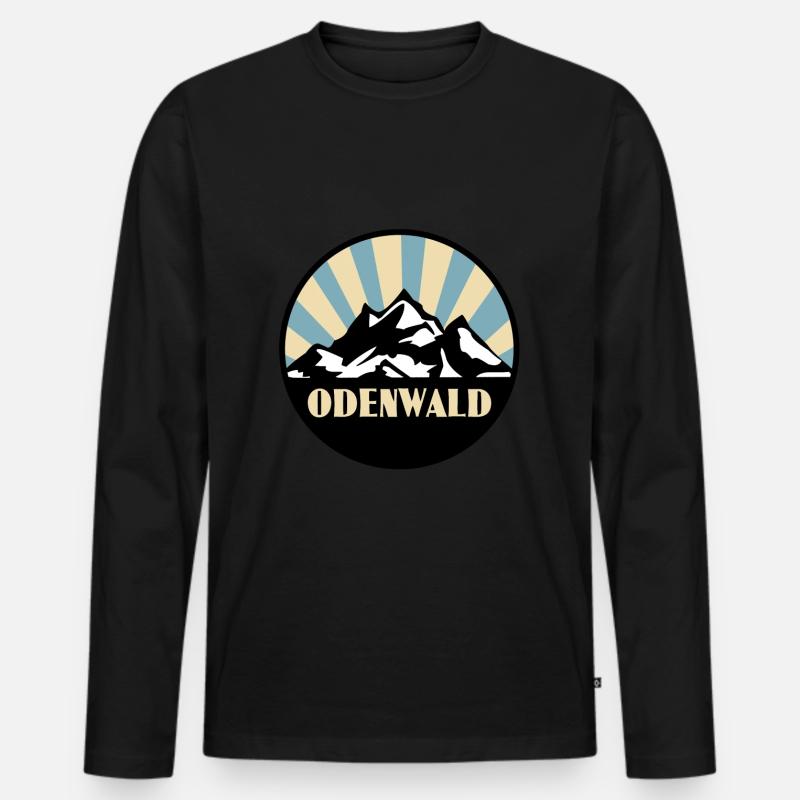 Odenwald - Männer Premium Bio Langarmshirt - Schwarz