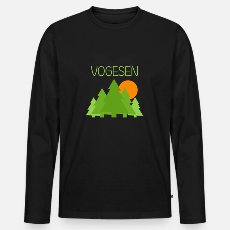 Vogesen - Männer Premium Bio Langarmshirt - Schwarz