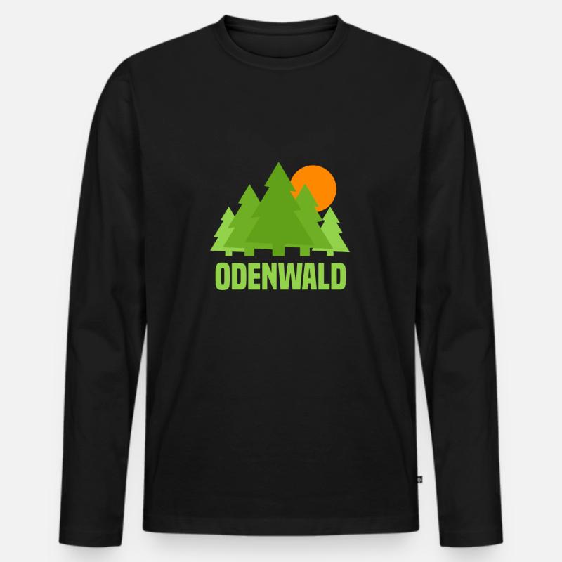 Odenwald - Männer Premium Bio Langarmshirt - Schwarz
