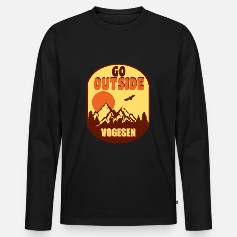 Vogesen - Männer Premium Bio Langarmshirt - Schwarz