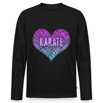 Karaté Arts Martiaux Arts Martiaux - T-shirt manches longues Premium bio Homme - noir - Devant - Nico (187cm)