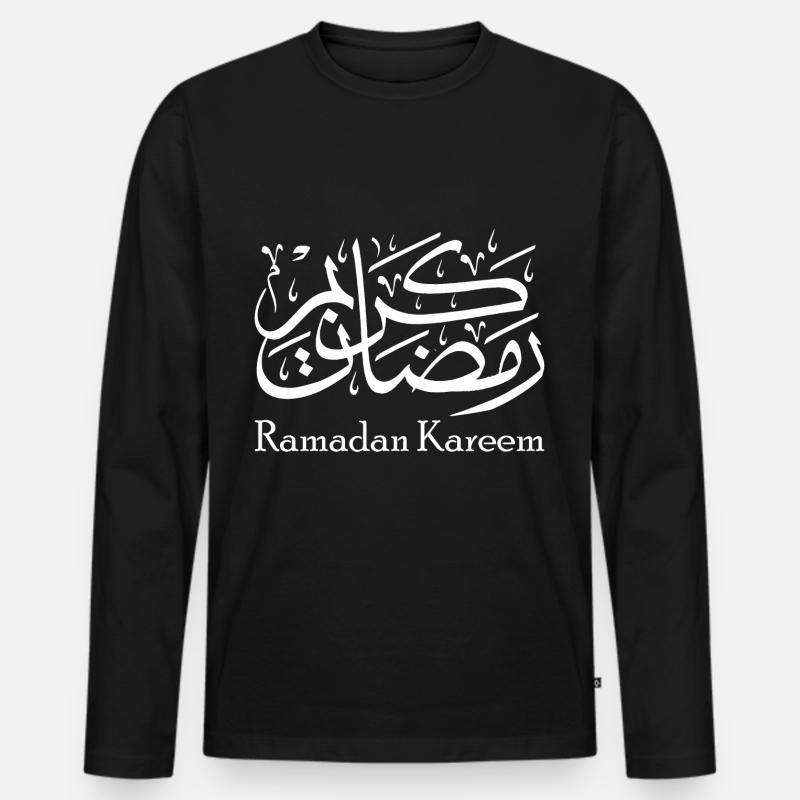 Ramadan Kareem - Männer Premium Bio Langarmshirt - Schwarz