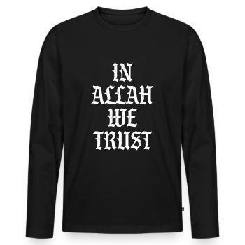 In Allah we trust - Men's Premium Organic Long Sleeve Shirt - black - Front - Nico (187cm)